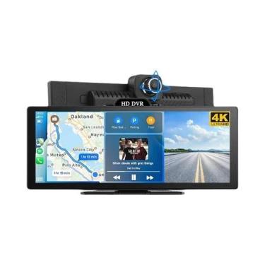Imagem de Câmera Veicular 4K De 11,26 Polegadas DVR Sem Fio CarPlay Android Auto