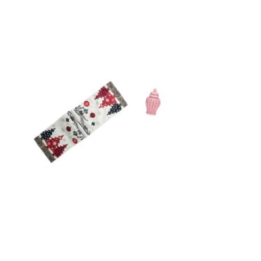 Imagem de Fenteer Caminho de Mesa Sazonal de Inverno para Natal com Jarra de Cerâmica E Gengibre, Tampa de Vaso Decorativo de Porcelana, Arranjo Floral, Ornamento para