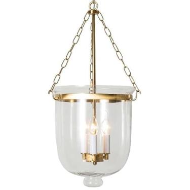 Imagem de Luminária pendente costeira de meados do século com detalhes em preto fosco e dourado Lustre de vela de 3 luzes para sala de jantar Luminária suspensa vintage para cozinha e sala de estar La