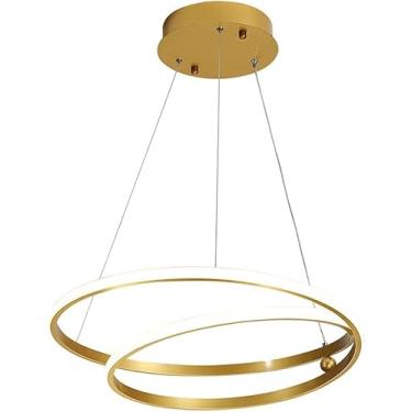 Imagem de Lustre Regulável Luzes Pendentes Ouro Moderno Acrílico Lustres Iluminação LED Luminária de Teto, Decoração Moderna