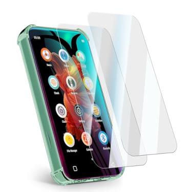 Imagem de Aippdo Capa e protetor de tela de vidro temperado para innioasis G1 G3 MP3 Player 2 em 1 conjunto, capa transparente de TPU, absorção de choque antiarranhões, dureza 9H, HD transparente, pacote com 2