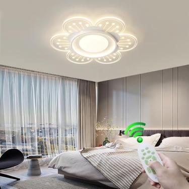 Imagem de Luminária de teto regulável LED lâmpada de teto Iluminação de sala de estar Luzes criativas em forma de flor lustre de acrílico pétala Luz de teto quarto infantil sala de jantar lustre com c