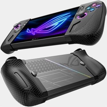 Imagem de JSAUX Capa de proteção de silicone compatível com ROG Ally X, ROG Ally X Grip Skin, acessórios Asus Rog Ally X, conjunto de manga de silicone (um esquerdo e um direito) - PC0113 preto