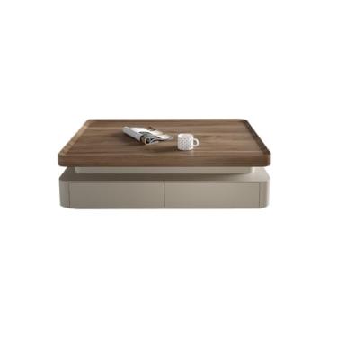 Imagem de Mesa de centro pequena mesa de centro minimalista de cor creme, design de pé para sala de estar, móveis para espaços pequenos para casa moderna mesa de centro pequena moderna (150 cm)