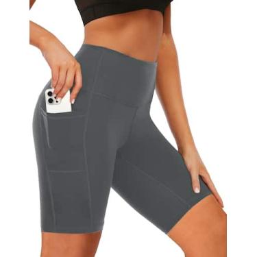 Imagem de Shorts de banho Buauty de cintura alta com bolsos UPF50+ cinza