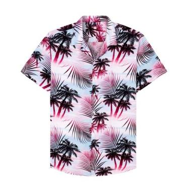 Imagem de Camisa havaiana Alimens & Gentle para homens com estampa de praia de v