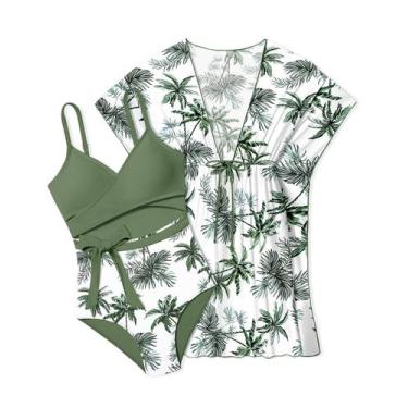 Imagem de Maiô BAVADER Girls Tropical Floral One Piece, tamanho 10-12