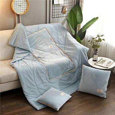 Imagem de Almofada com zíper 50 x 50 cm, 6 cores, edredom lavável, almofada, travesseiro de corpo duplo, mantém quente, fofo, compacto, dobrável, macio ao toque, compatível com aquecimento de piso, bidirecional