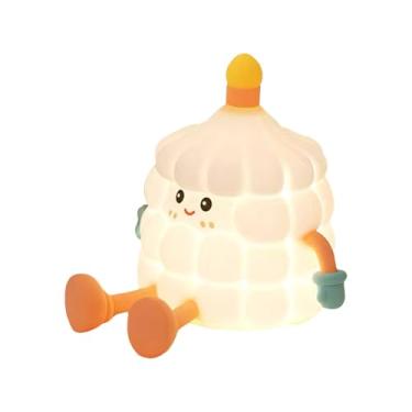 Imagem de Baoblaze Luz noturna LED com toque para bolo de aniversário, lâmpada portátil leve para mesa e cabeceira, decoração para sala de jogos e quarto infantil