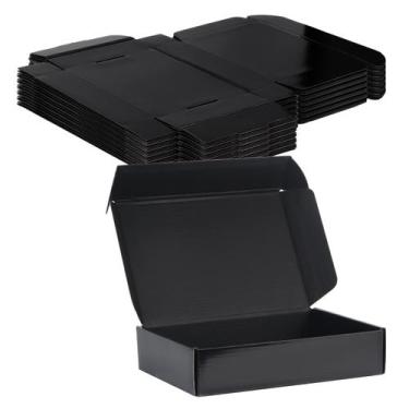 Imagem de Caixas de remessa Rempry 9x6x2cm pretas para pequenas empresas, pacote