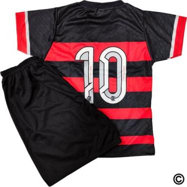 Imagem de Kit Camisa Shorts Infantil Futebol Jogo Treino Tecido Leve Confortável