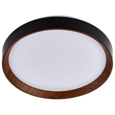 Imagem de Plafon Vancouver Red 26Cm 18W Preto C/Imbuia (Ref:1470)