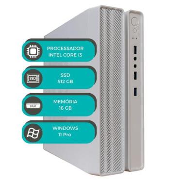 Imagem de Computador Slim Branco MultiPC i3 6ª Geração 16GB SSD 512GB Windows 11
