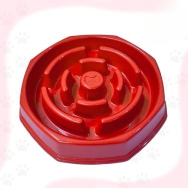Imagem de Comedouro Lento Educativo para Cães - Comedouro Pet com Labirinto para Alimentação Controlada(Vermelho Grande)