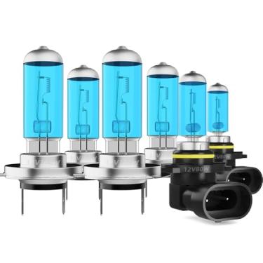 Imagem de DMEPUGI Lâmpadas de farol adequadas para Volkswagen Jetta 2007-2014, H7 H7 Farol alto baixo 9006 Combo de faróis de neblina, lâmpadas de halogêneo de alto desempenho 5500K super brilhantes, 6 peças