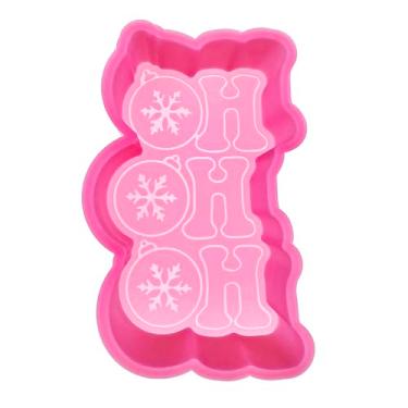 Imagem de (Design opcional de 300) MUBYOK M544 Christmas Ho Ho Ho Flocos de Neve Molde Freshie de Silicone para Assar Contas Aromáticas Suprimentos de Carro Freshie