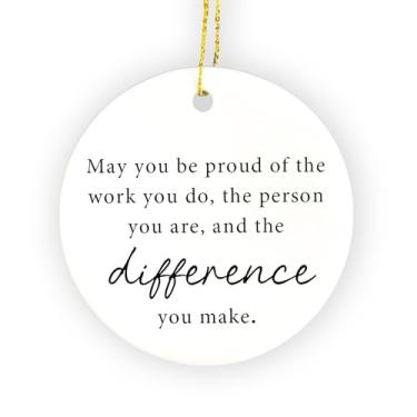 Imagem de FUGWN Ornamento para fazer diferenças, presentes de agradecimento para colega de trabalho, enfeites de pendurar para decoração de festa de árvore de Natal, a diferença em que você faz enfeites