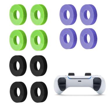 Imagem de 12 PCS Controller Joystick Sponge Rings - Soft Anti-Slip Grips for PS4/PS5/Xbox One/Switch Pro Controllers, 3 Colors (Green/Purple/Black, 4Pcs Each)