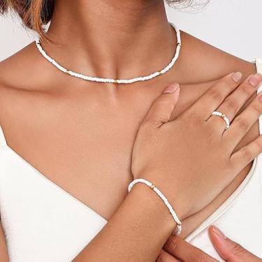 Imagem de Colar de contas feito à mão para mulheres, gargantilha grossa de cristal artificial, joia ousada feita à mão, presente, Medium, Latão, Sem Pedra Preciosa