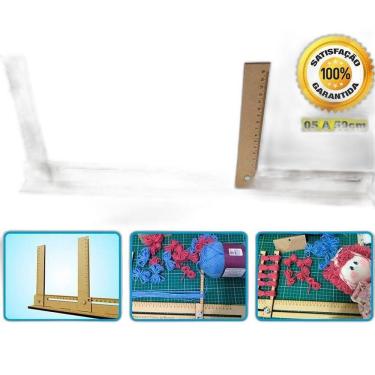 Imagem de Regua Gabarito Cabelo De Boneca 50Cm Mdf Ate 15Cm De Altura