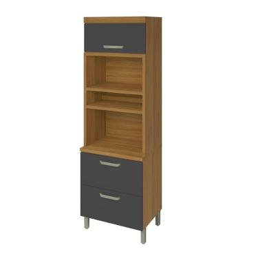 Imagem de Paneleiro Torre Quente 2 Portas 1 Gaveta Princesa Nesher Móveis Freijó-grafite