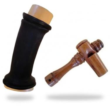 Imagem de Apito Inhambu Açu + Apito Aracuã com Fole Pios em madeira profissionais