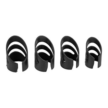 Imagem de Acouto Conjunto de Palheta de Dedo de Guitarra de 4 Unidades Baixo, Banjo, Ukulele - Protetores de Ponta de Dedo Ergonomicamente Projetados para Tocar Confortável - Inclui S, M, L, Tamanhos (Preto)