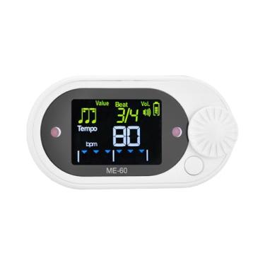 Imagem de Taruor Metrônomo de Temporização de Alta Precisão, Controlador Ritmo Digital para Músicos e Corredores, Recarregável (Branca)