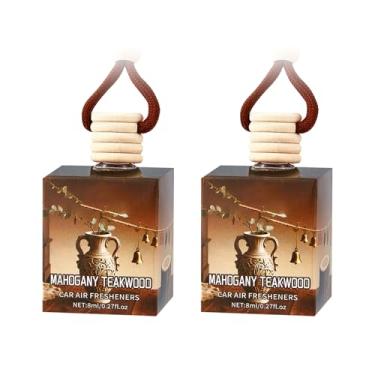 Imagem de Difusor de ambientador de carro, purificadores de carro de longa duração, aromatizador de ar para pendurar para carro, difusor de óleo essencial, óleo de fragrância de madeira de teca e mogno, 8 ml x