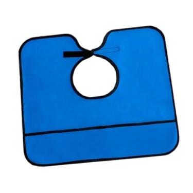 Imagem de oshhni Babador protetor de roupas para adultos, confortável, lavável, a manchas, para idosos, à prova d'água para homens, adultos e mulheres, Azul