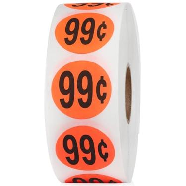 Imagem de Perco Etiquetas de adesivos circulares de venda promocional de 2,5 cm vermelho fluorescente de 2,5 cm - 1.000 etiquetas por rolo, 100 rolos - Ideal para mercados de pulgas, eventos de vendas, marcação