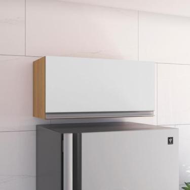 Imagem de Armário de Geladeira Aereo 1 Porta Andreia 60cm AJL Móveis, Amêndoa Br