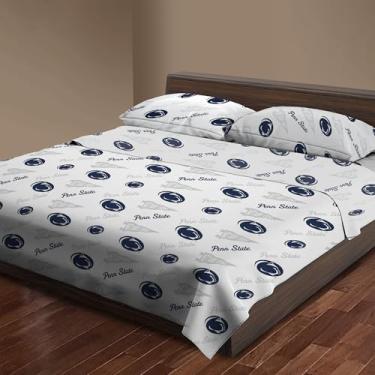 Imagem de Northwest Jogo de lençol solteiro oficialmente licenciado Penn State Nittany Lions NCAA – Roupa de cama com logotipo do time para dormitórios universitários, fãs de basquete e futebol, cavernas de fãs