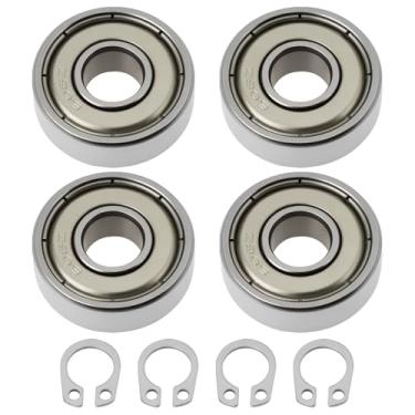 Imagem de LT Easiyl Conjunto de 8 rolamentos e anéis DIN 471 compatíveis com Revox A77 B77 PR99 suportes de motor de rolamento de esferas com clipes de retenção