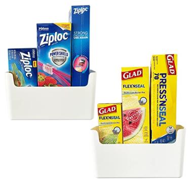 Imagem de FavoThings Pacote com 2 organizadores para porta de armário, suporte adesivo, organizador de plástico, versátil para cozinha, banheiro, escritório, quarto, garagem, sala de artesanato, branco
