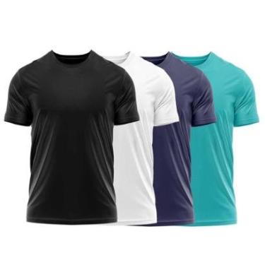 Imagem de Kit 4 Camisetas Dry Uv Masculina Blusa Camisa Fitness Academia Basica Lisa-Masculino