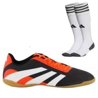 Imagem de Chuteira Futsal Adidas Predator Essentials Artilheira + Meião Adidas Branco-Masculino