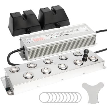 Imagem de Toriexon Nebulizador ultrassônico de 10 cabeças, máquina de névoa ultrassônica com flutuador, 7000 ml/H nebulizador com fonte de alimentação à prova d'água de 350 W, perfeito para lago, estufa,