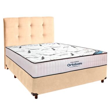 Imagem de Box Bau Blindado Azul + Colchão Queen High Foam Ortobom