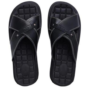 Imagem de Chinelo Ortopédico Anatômico Anti Stress Masculino Couro - FRANBOOTS, 