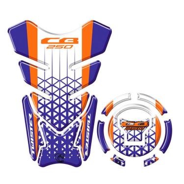Imagem de Kit Protetor Tanque Bocal Adesivo Moto Honda Cb Twister Ano 2022/23 Azul