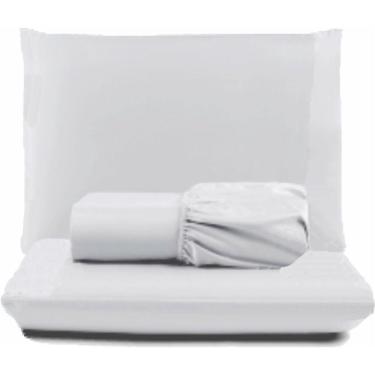 Imagem de Jogo De Lençol Pratik Peletizado Queen 3 Peças Barato - Branco