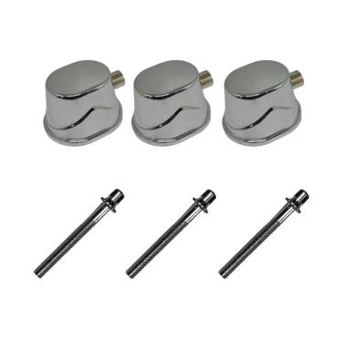 Imagem de Kit 3 Canoas Tom Caixa Cromo 19.4 + 3 Parafusos 51 X 6Mm M6