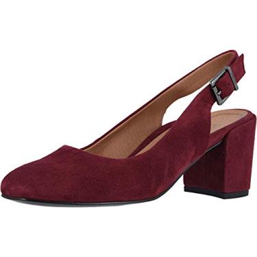 Imagem de Salto alto feminino Vionic Plaza Nareen - salto quadrado feminino com suporte de arco ortopédico oculto, Wine Suede, 6