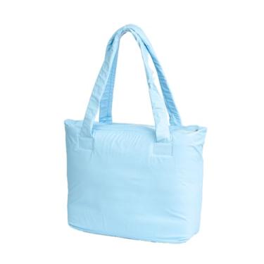 Imagem de Bolsa Térmica Multiuso Impermeável, 25 Litros, 3 Bolsos Internos, Alças Resistentes, Zíper (Azul Bebê)