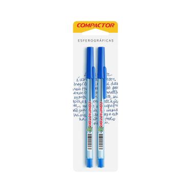 Imagem de Caneta Esferográfica Compactor 0.7mm Azul com 2 Unidades