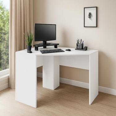 Imagem de Mesa em L Escrivaninha Branca Móvel de Canto para Home Office, Quarto e Escritório,escrivaninha,escrivaninha para quarto