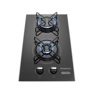 Imagem de Cooktop 2 Bocas a Gás GLP Mondial Preto Acendimento Automático Portátil CTG-04