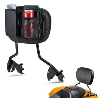 Imagem de PBYMT Encosto de passageiros Sissy Bar, liberação rápida destacável Sissy Bar encosto apto para Harley Davidson Touring Road King Street Glide Road Glide Electra Glide 2009-2024