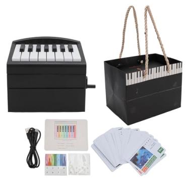 Imagem de TOPINCN Calendário de Mesa de Piano, Piano Reproduzível Recarregável por USB Com 52 Cartões Semanais de Aula de Música Mini Calendário de Piano para Família e Amigos (Preta)
